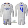 Officiële Voetbalshirt + Korte Broek Real Madrid Alaba 4 Thuis 2021-22 Lange Mouw - Kids